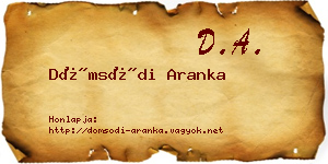 Dömsödi Aranka névjegykártya