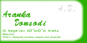 aranka domsodi business card